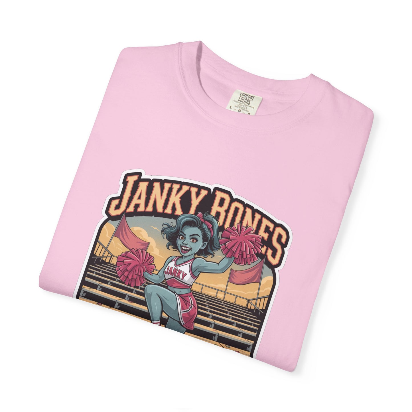 Janky Bones Hooray for Horror – Zombie Cheer Shirt Premium Tee (One Sided)